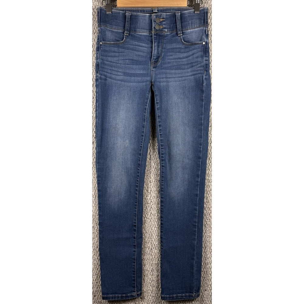 Nine West Slim Straight Jeans Women 4 Blue High Rise Stretch Denim Dark Wash